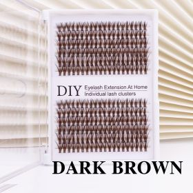 Brown Mix Colored Individual Lashes Colored Cluster False Lashes supplies for eyelash extensions Halloween makeup products (Length: MIX(7-12mm), Color: Dark Brown)