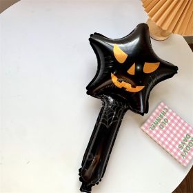 3pcs Halloween Balloons Stick Pumpkin Devil Inflatable Balloons Automatic Sealing Balloons Toy Party Decor Children Gift Toys (Color: style 4)