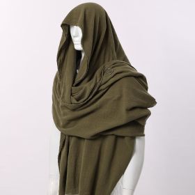 Vintage Pirate Scarf Medieval Hood Cloak Halloween Cosplay Middle Ages Mittelalter Shoulder Cowl (Color: Army Green, Ships From: CN)