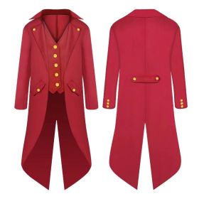 Halloween Costumes Halloween Parent-Child Clothing Men&#039;S Retro Clothing Children&#039;S Mid-Length Punk Retro Tuxedo (Color: Red, size: XXL)