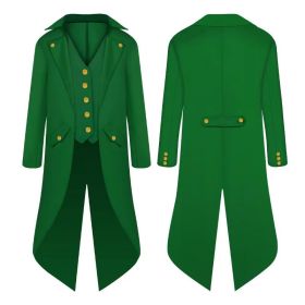 Halloween Costumes Halloween Parent-Child Clothing Men&#039;S Retro Clothing Children&#039;S Mid-Length Punk Retro Tuxedo (Color: Green, size: 155)