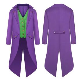 Halloween Costumes Halloween Parent-Child Clothing Men&#039;S Retro Clothing Children&#039;S Mid-Length Punk Retro Tuxedo (Color: Purple, size: 145)