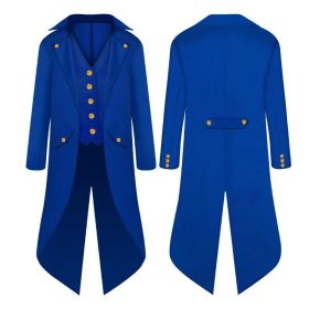 Halloween Costumes Halloween Parent-Child Clothing Men&#039;S Retro Clothing Children&#039;S Mid-Length Punk Retro Tuxedo (Color: Blue, size: XL)