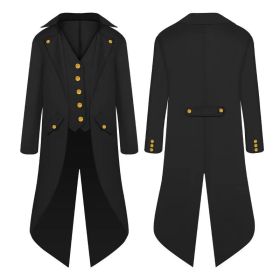 Halloween Costumes Halloween Parent-Child Clothing Men&#039;S Retro Clothing Children&#039;S Mid-Length Punk Retro Tuxedo (Color: Black, size: 145)