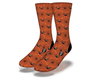 Spooky Spiders & Webs Fun Halloween Socks (size: Adult)