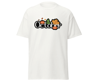 Halloween October witch T-shirt design unisex tees yellow size Medium (Color: White, size: XXL)