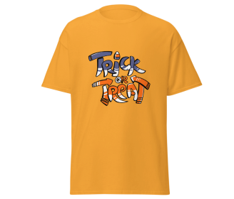 Trick or treat Halloween classic t-shirt yellow size medium (Color: Yellow, size: M)