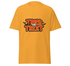 Trick or Treat halloween night bat design merchyprint yellow , size Medium (Color: Yellow, size: L)