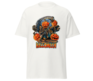 Halloween angel of death pumpkin classic Blackt-shirt unisex merchyprint size Medium (Color: White, size: XXL)