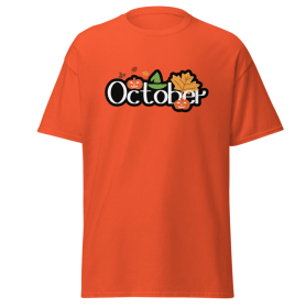 Halloween October witch T-shirt design unisex tees yellow size Medium (Color: Orange, size: XL)