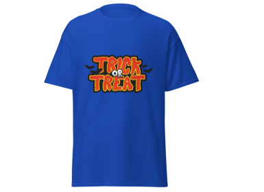 Trick or Treat halloween night bat design merchyprint yellow , size Medium (Color: Blue, size: L)