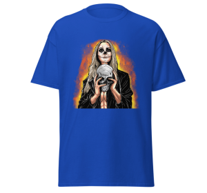 Halloween evil witch halloween zombie t-shirt design blue ,size Medium (Color: Blue, size: XL)