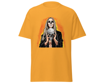 Halloween evil witch halloween zombie t-shirt design blue ,size Medium (Color: Yellow, size: M)