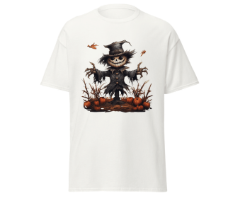Halloween scarecrow fashion orange t-shirt merchyprint, size Medium (Color: White, size: XXL)