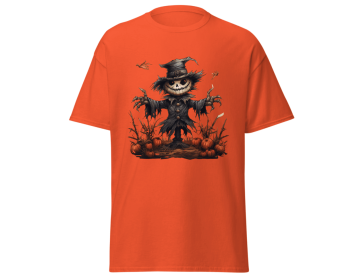 Halloween scarecrow fashion orange t-shirt merchyprint, size Medium (Color: Orange, size: L)