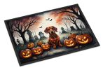 Dachshund Spooky Halloween Doormat Front Door Mat Indoor Outdoor Rugs for Entryway, Non Slip Washable Low Pile, 24H X 36W
