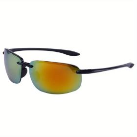 Polarized Pilot Fashion Sunglasses - Suitable for sports, fishing, golf, surfing and driving (Color: Gradient red lens with black foot)