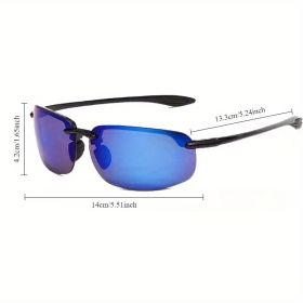 Polarized Pilot Fashion Sunglasses - Suitable for sports, fishing, golf, surfing and driving (Color: Gradient blue lens with black foot)