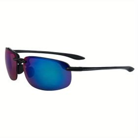 Polarized Pilot Fashion Sunglasses - Suitable for sports, fishing, golf, surfing and driving (Color: Black frame plated with green film)