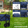 Collapsible Foldable Wagon Cart Beach Wagon Heavy Duty Utility Cart Utility Wagon Grocery Cart for for Camping Shopping Sports Gardeing Fishing Suppor