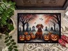 Dachshund Spooky Halloween Doormat Front Door Mat Indoor Outdoor Rugs for Entryway, Non Slip Washable Low Pile, 24H X 36W