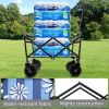 Minimeetall Colorful Collapsible Foldable Wagon Cart with strapping system, Beach Wagon