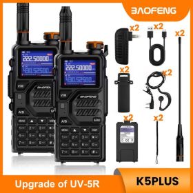BAOFENG K5PLUS 10w Ham Radio Long Range (Upgraded of UV-5R) Portable Handheld Walkie Talkies Long Distance, Two Way Radio with Copy Frequency, AM (Color: as picture)