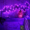 6 Ft 54 LED Halloween Willow Vine Twig 18 LED Pumpkins & Spiders