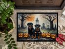 Rottweiler Spooky Halloween Doormat Front Door Mat Indoor Outdoor Rugs for Entryway, Non Slip Washable Low Pile, 24H X 36W